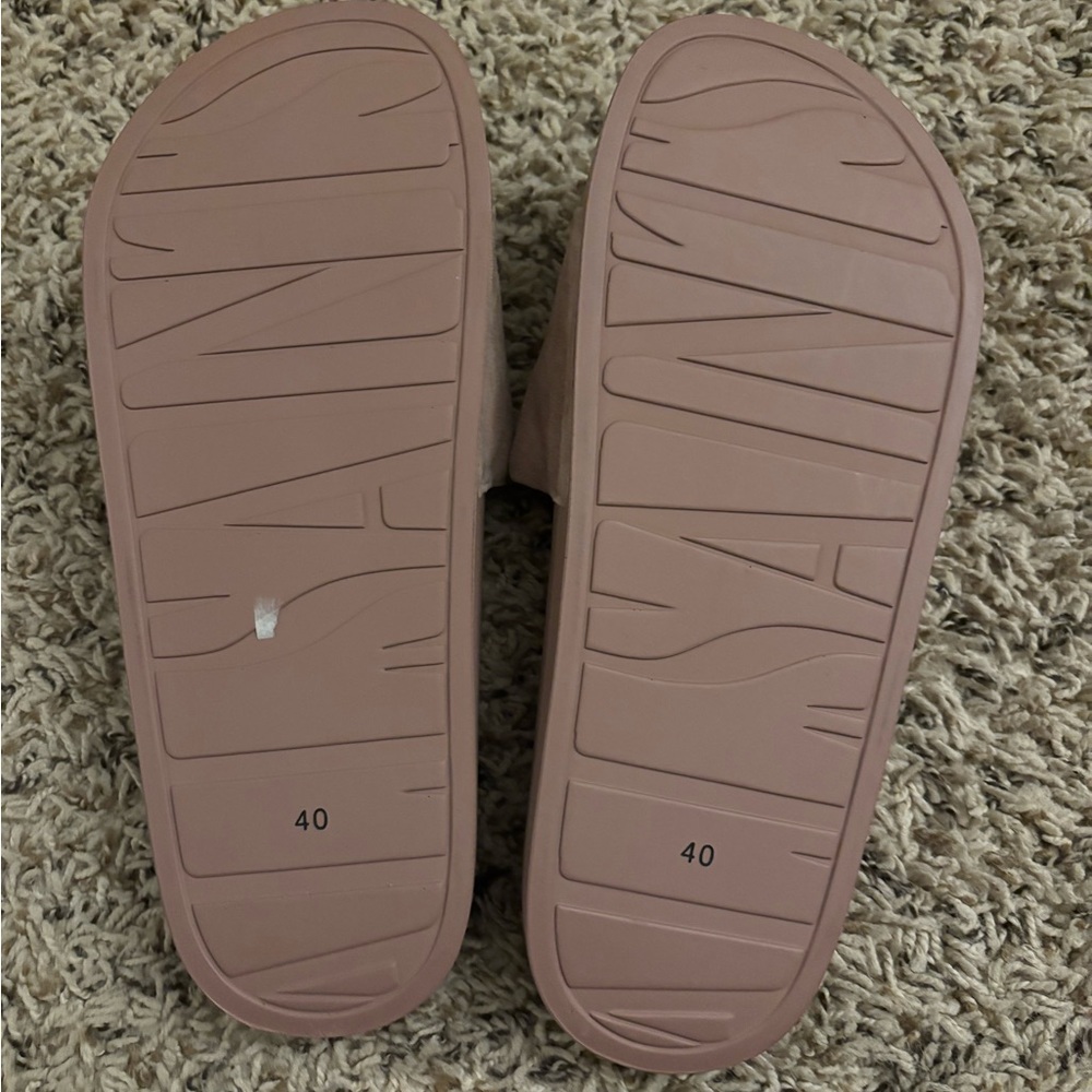 All Saints Tan Suede Slide Sandals - Picture 3 of 3
